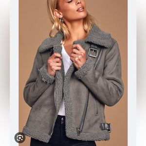 Lulus grey fur jacket